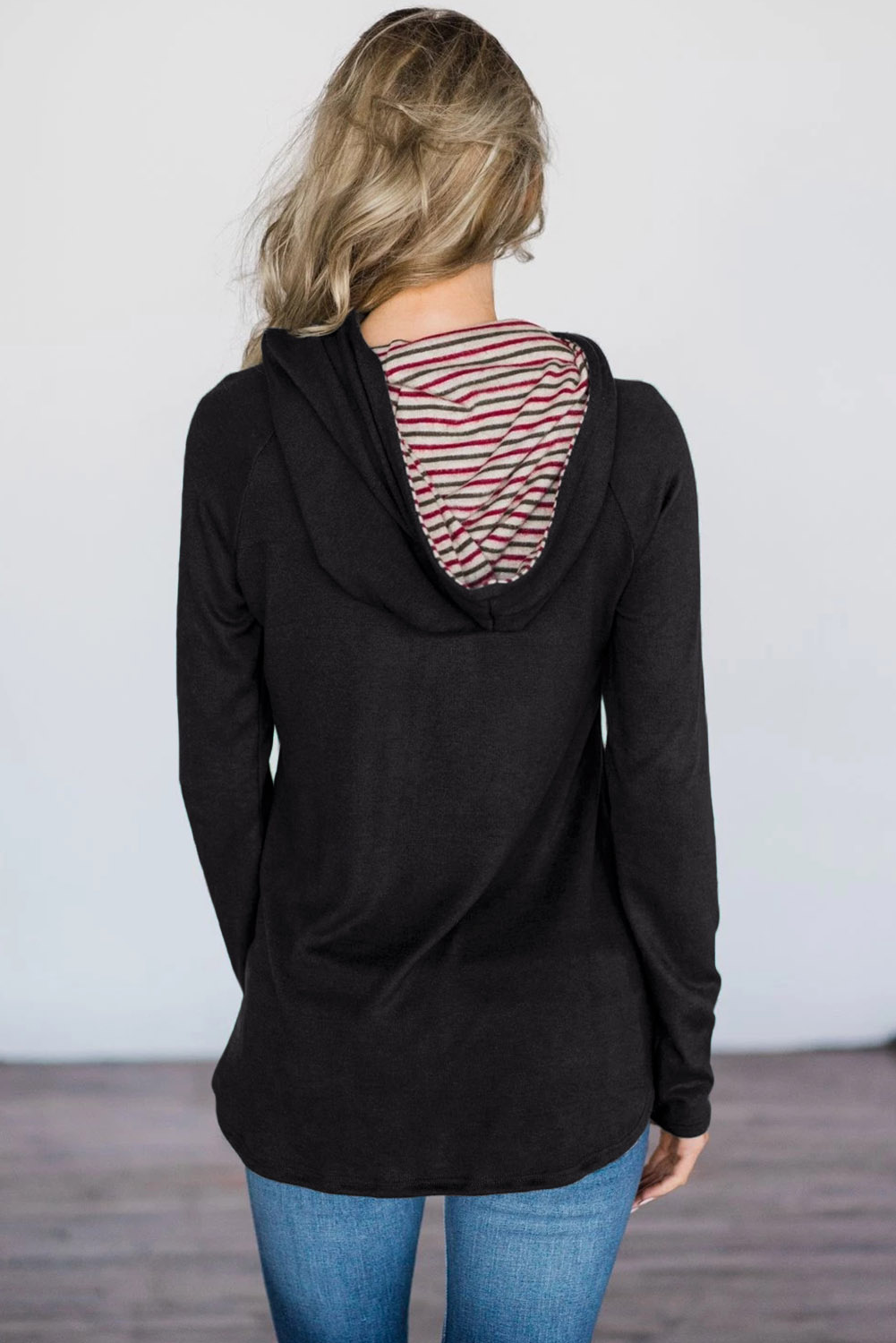 Black Pine&Candy Cane Striped Hoodie