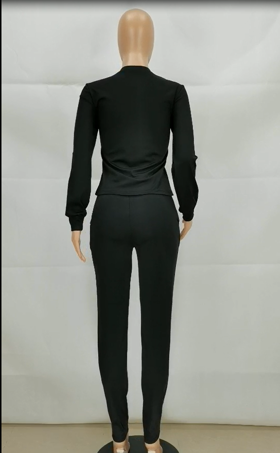 Autumn Casual Print Round Neck Sweatsuit