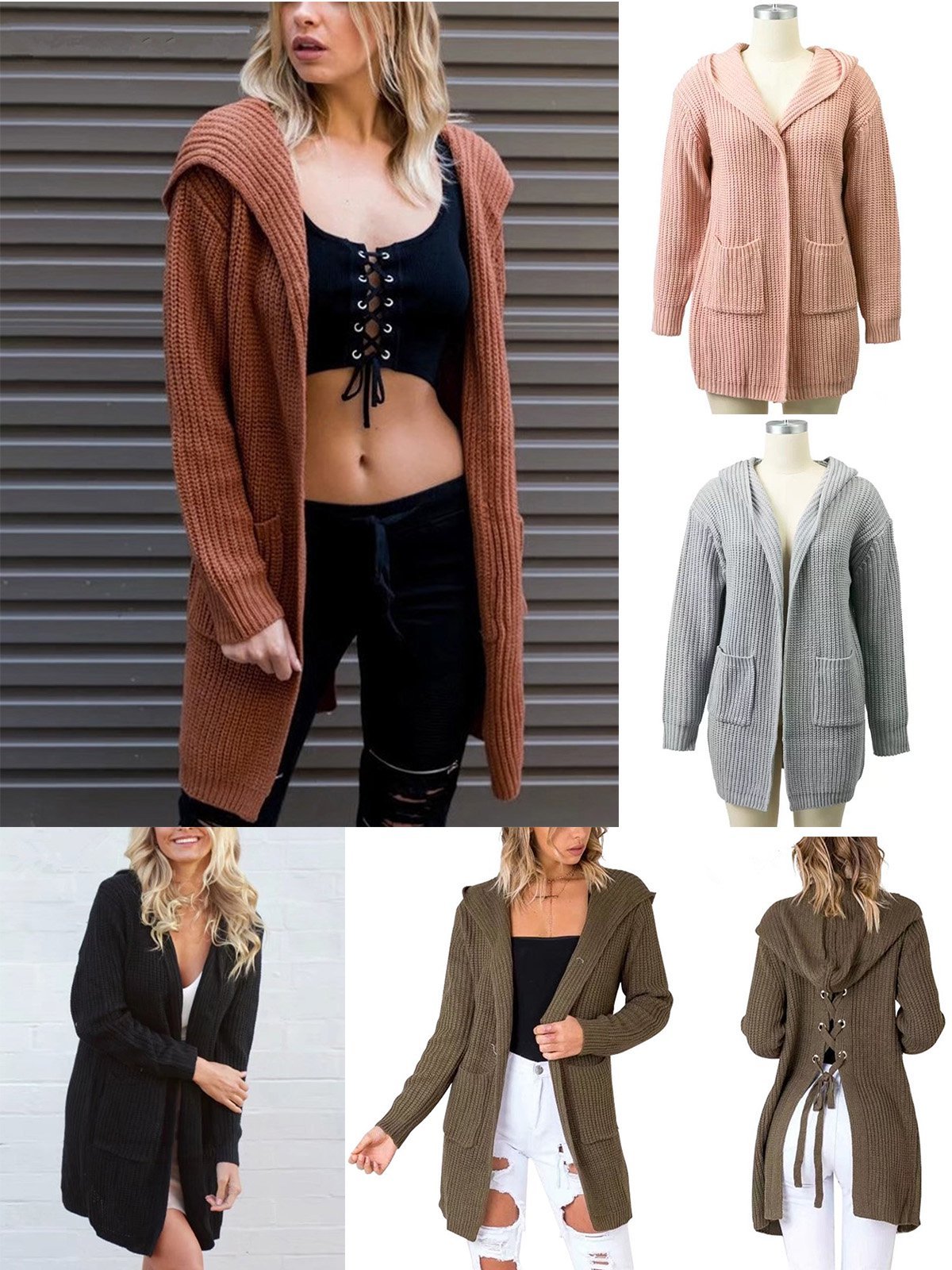 Women Hoodie Casual Long Sleeve Cardigans