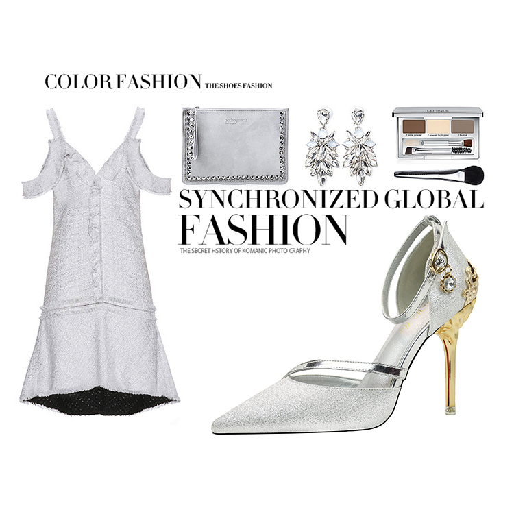 10CM Metal Hollow Suede Sidecut High Stiletto Heel Dress Wedding Party Sandals