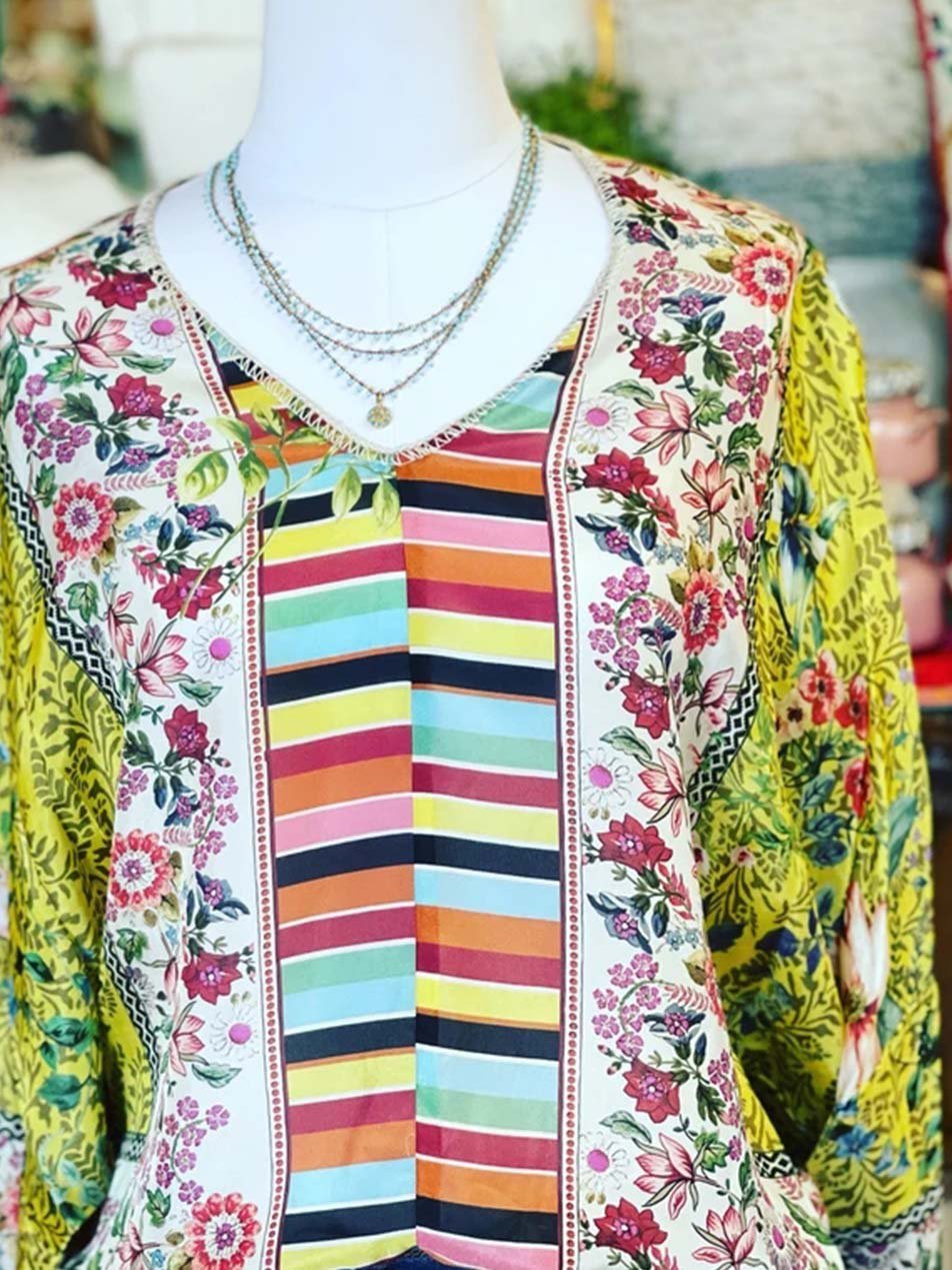 Casual Cotton-Blend Floral Long Sleeve Shirts & Tops