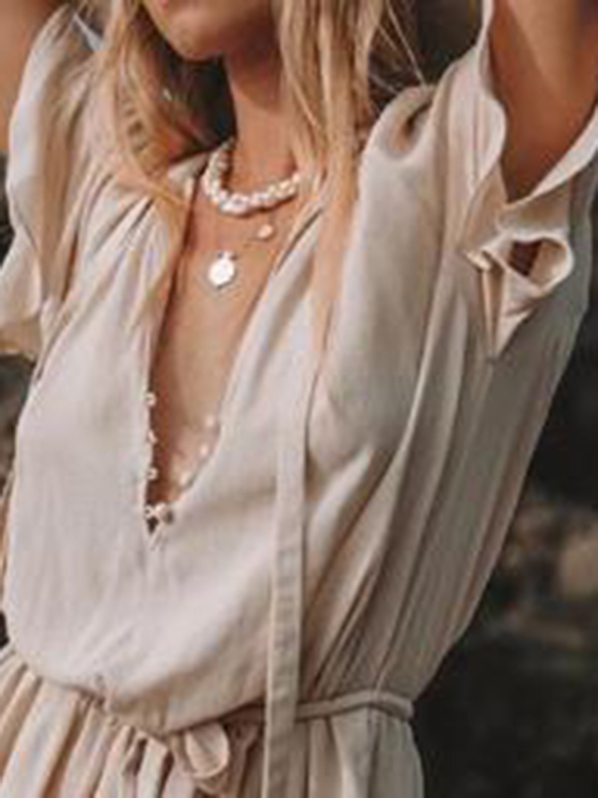 Beige Women Dresses Dresses(Belt Excluded)