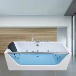 Bathtub-Hydromassage Rectangular Jetted Soaking Tub with Center Drain