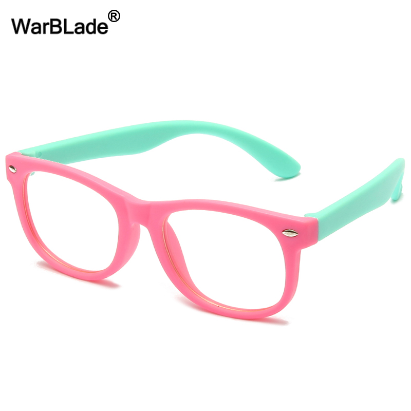 WarBLade New Anti Blue Light Kids Glasses Children Square Optical Frame Eyeware Boy Girls Computer Transparent Eyeglasses UV400