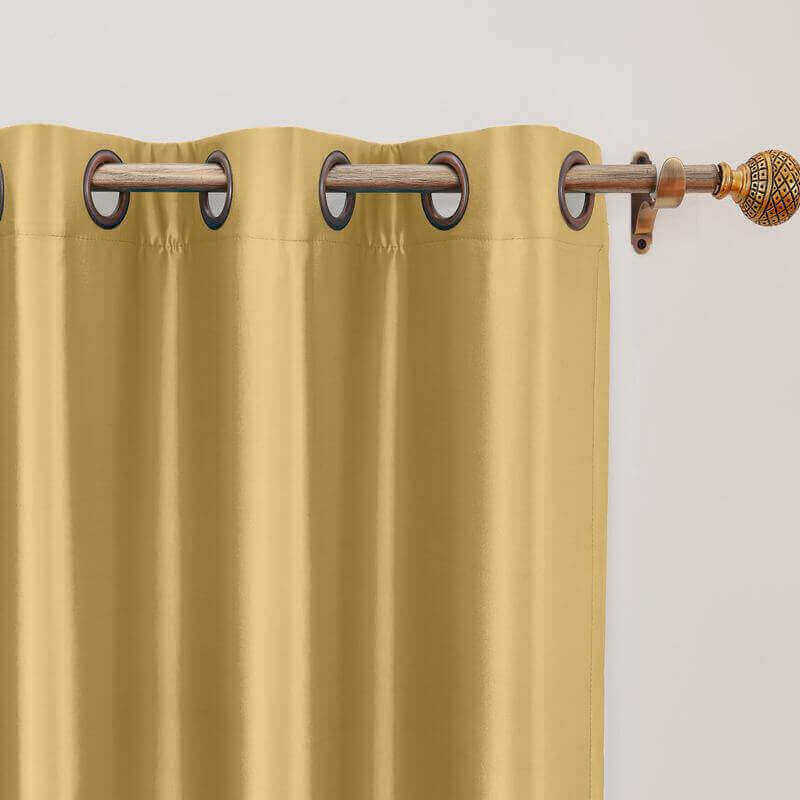 CUSTOM Lao Hang Zhou Gold Polyester Cotton Thermal Insulated Curtain