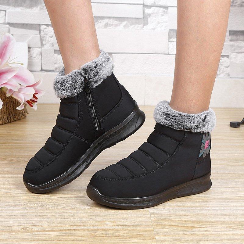 Women Comfy Snow Boot Flat Heel Plus Size Warm Shoes