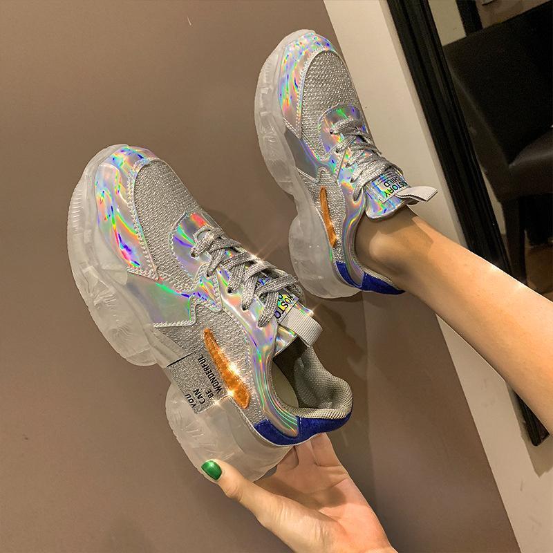 Crystal Colorful Platform Old Shoes