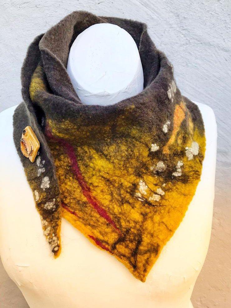 Yellow Ombre/tie-Dye Vintage Scarves & Shawls