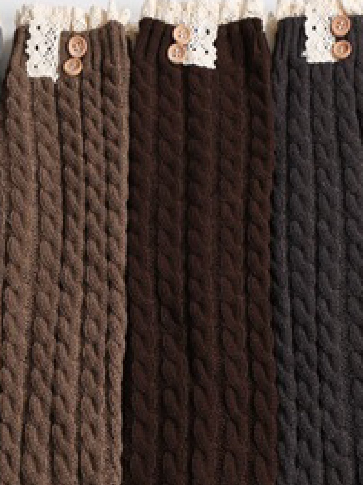 Casual Warm Plain Lace Knee-Socks