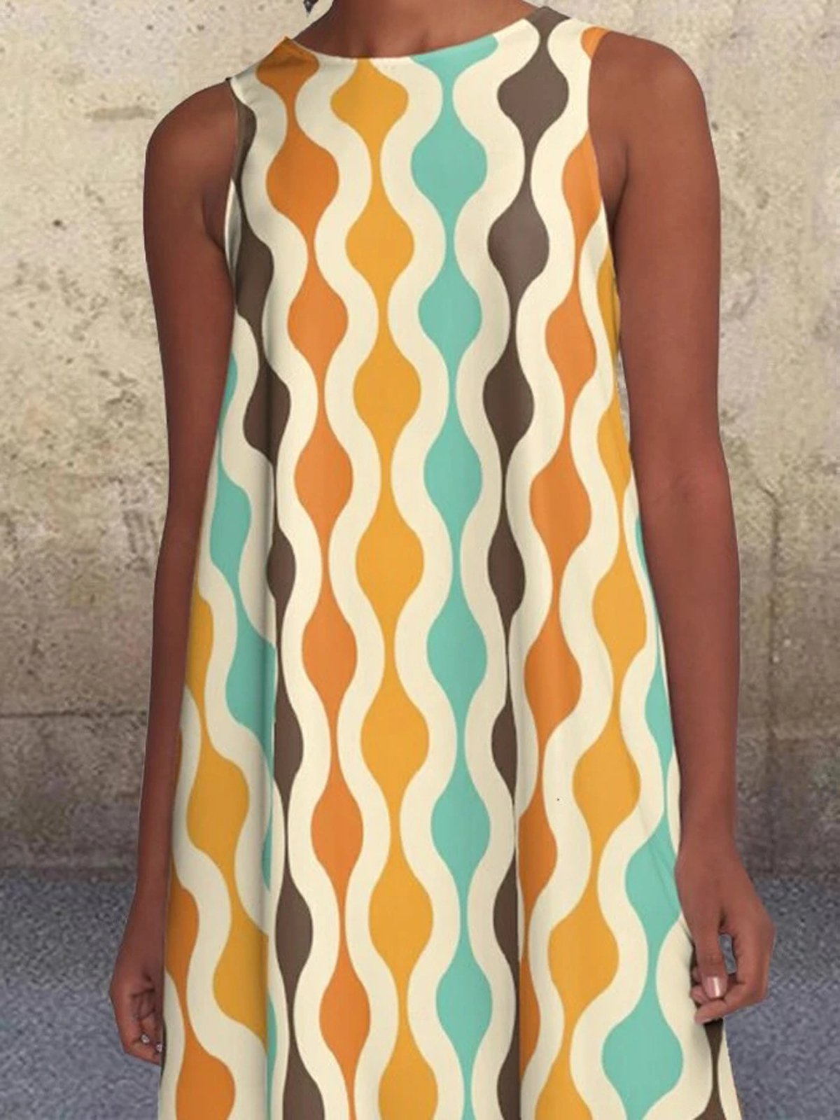 Yellow Sleeveless A-Line Dresses