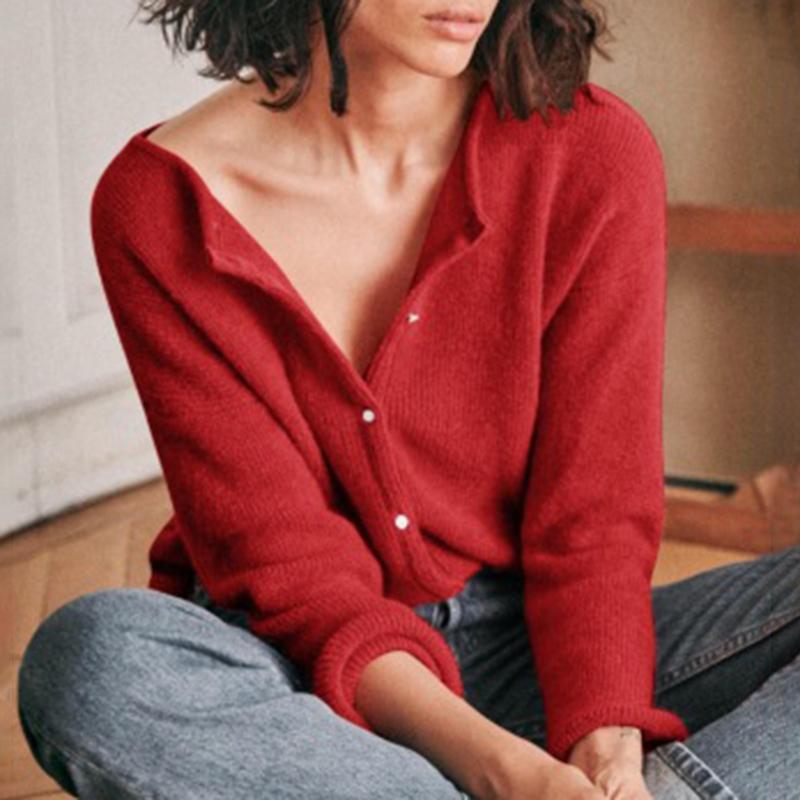 Casual Solid Color Round Neck Front And Rear Wear Sweater