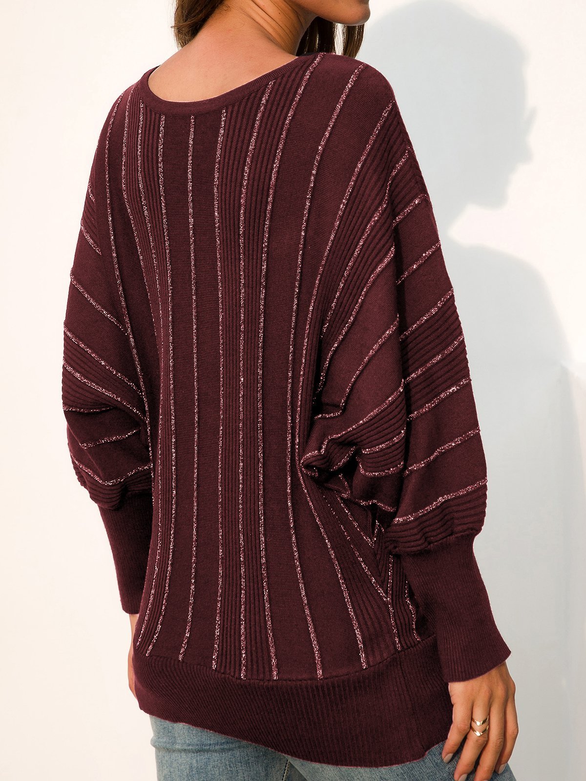 Long Sleeve Casual Stripes Sweaters