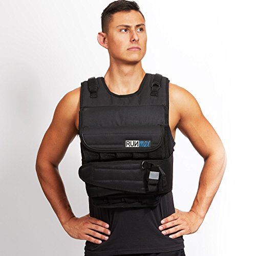 RUNFast 12lbs-140lbs Weighted Vest Fitness Equipment for Men and Women- Black