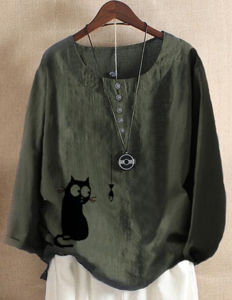 Casual Cotton-Blend Buttoned Shirts & Tops