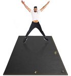 Gxmmat Large Exercise Mat 6��x4��x7mm, Thick Workout Mats for Home Gym Flooring, Extra Wide Non-Slip Durable Cardio Mat- Black