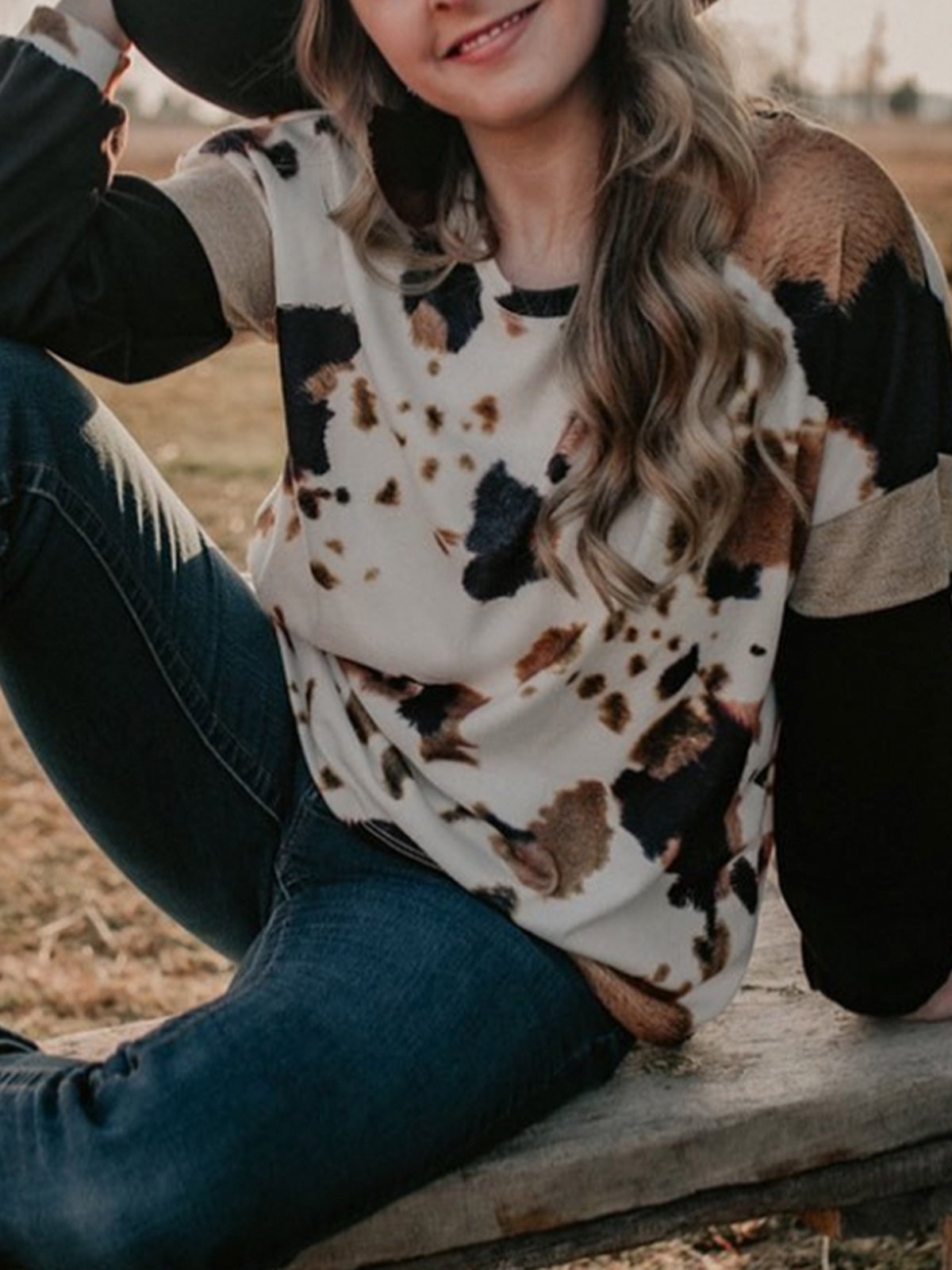 Crew Neck Jersey Casual Shift Shirts & Tops