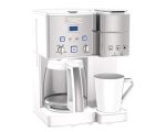 12-Cup Coffeemaker and Single-Serve Brewer, White Stainless Steel
