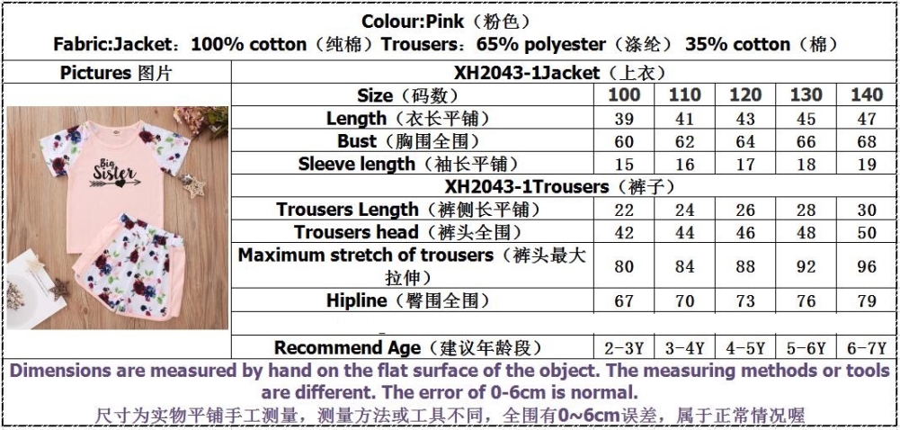 Kids Girl Summer Two Piece Floral Shorts Set