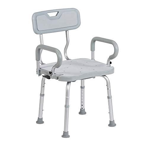 Preservetech 360-Degree Swivel Shower Chair with Arms & Back, Grey