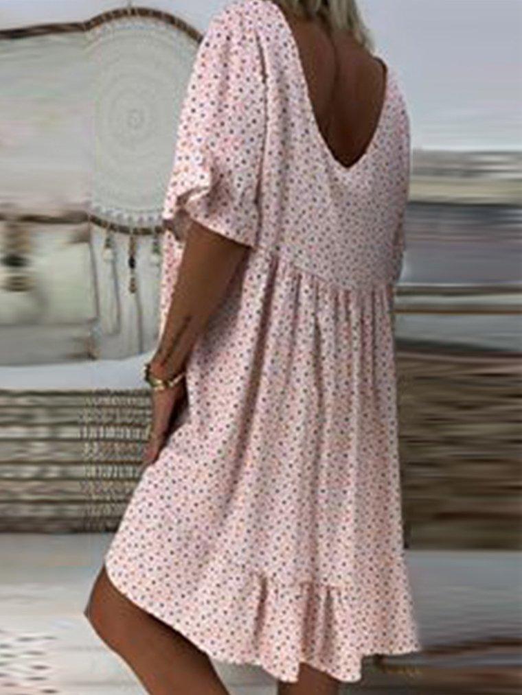 Bohemian Printed Short  Sleeve Dresses