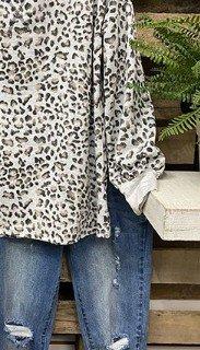 Light Khaki Animal Round Neck Casual Shirts & Tops