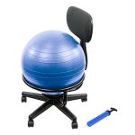 CanDo Metal Ball Chair �C Inflatable Ergonomic Active Seating Exercise Ball Chair- Blue