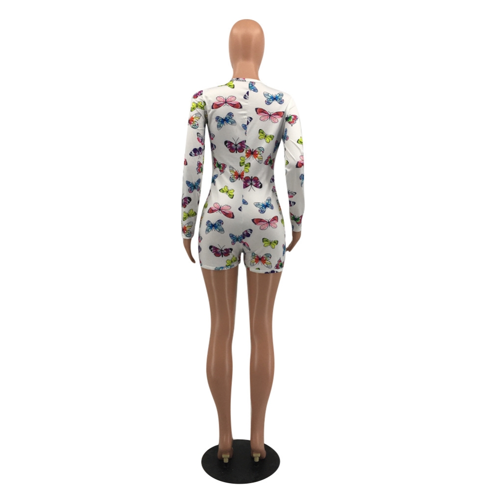 Sexy Butterfly Long Sleeve Bodycon Rompers