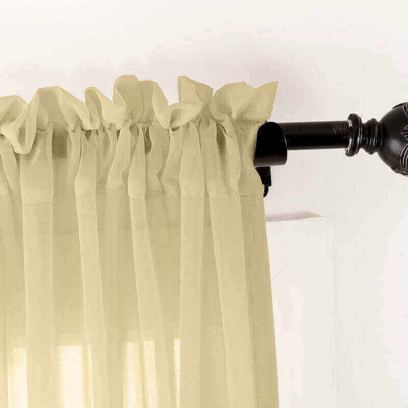 CUSTOM Scandina Taupe Indoor Outdoor Sheer Curtain Voile Drapery