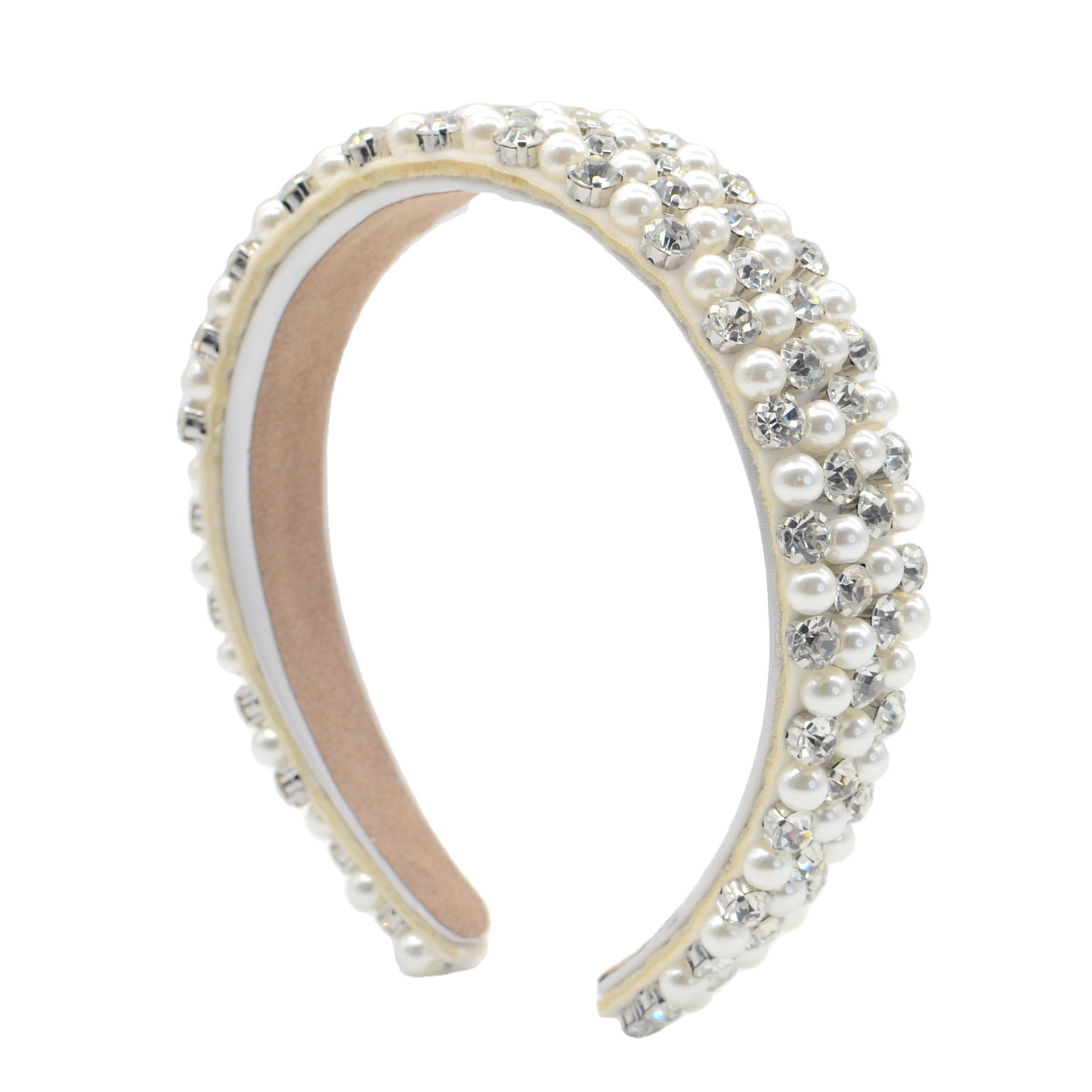 跨境欧美巴洛克水钻珍珠发箍ins满钻头箍舞会走秀韩版水晶发箍