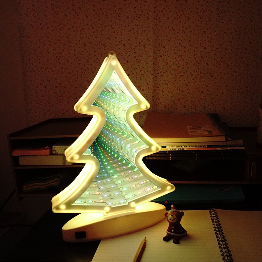 Thrisdar LED3D Battery USB Dual Mirror Tunnel Night Light