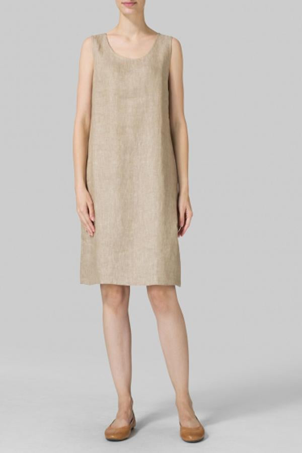 Linen Sleeveless Slip-on Dress