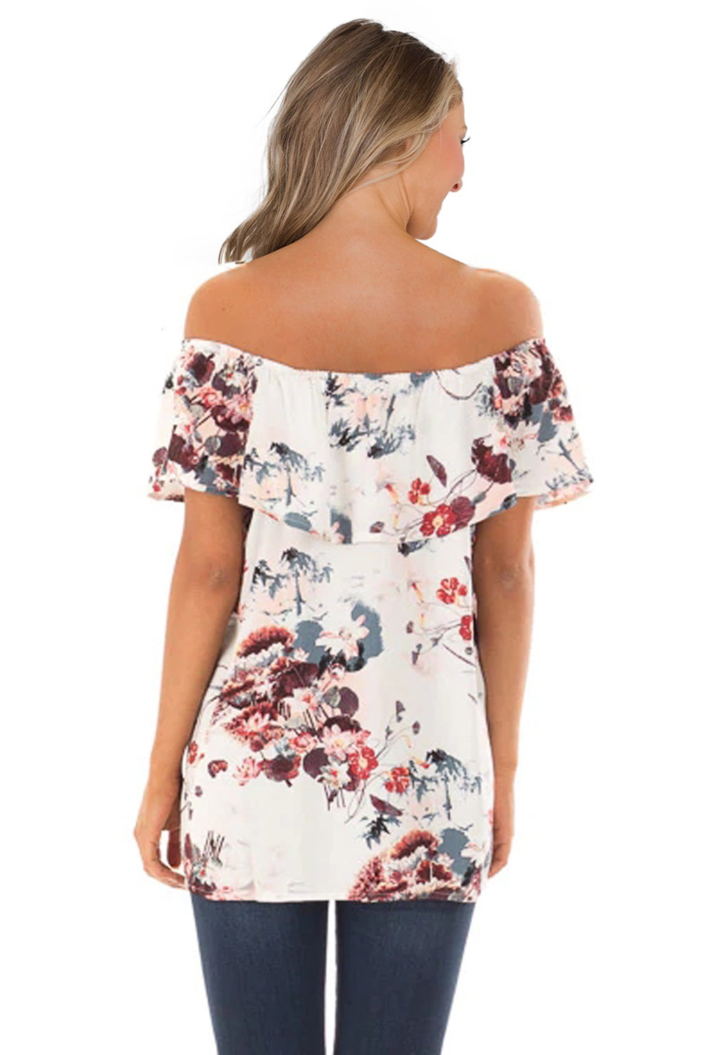 White Grow with Me Off The Shoulder Floral Top