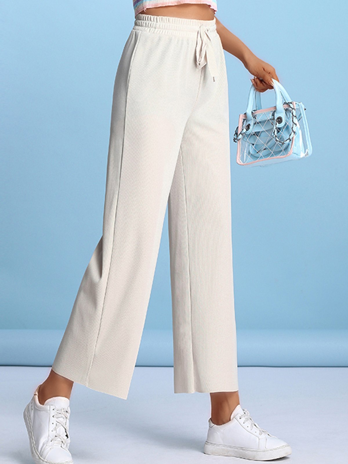 Plus Size Women Plain Casual Pants