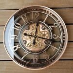 21Inch Moving Gear Vintage Industrial Metal Wall Clock with Arabic Numbers