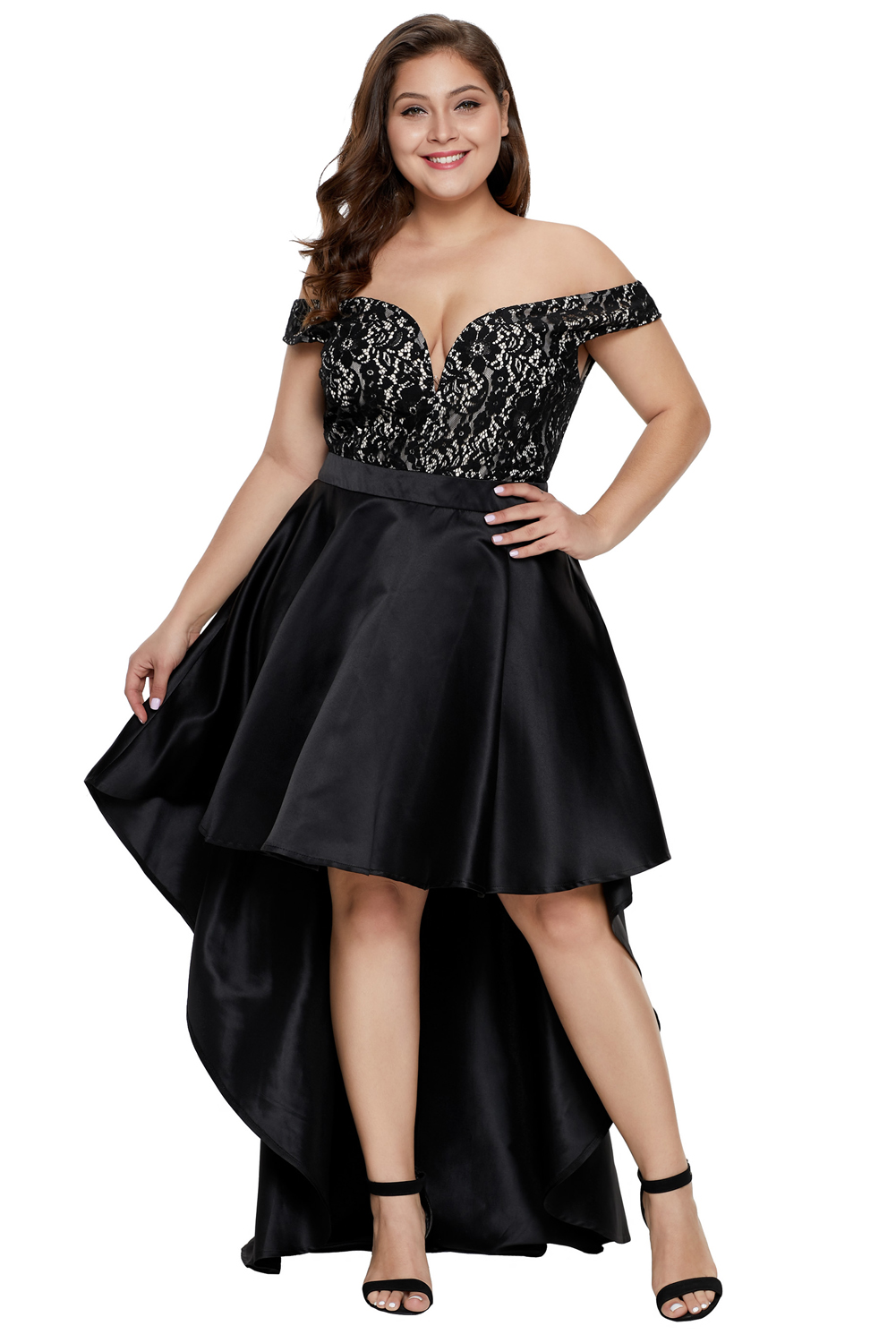 Plus Size Whitney Formal High Low Taffeta Dress