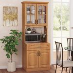 Living Skog Kitchen Cabinet with Storage Shelves and Microwave Stand