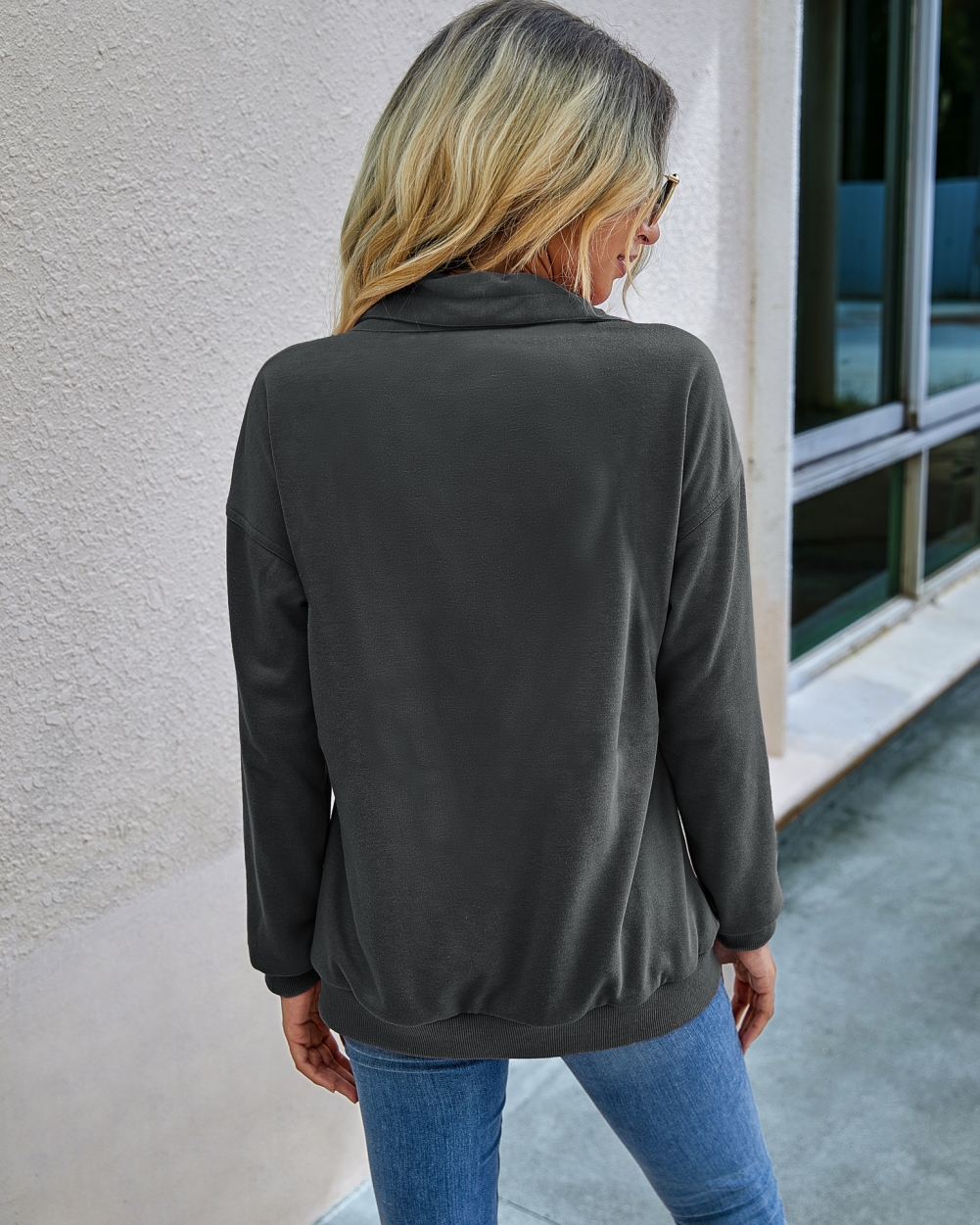 Autumn Plain Pocket Zipper Shirt