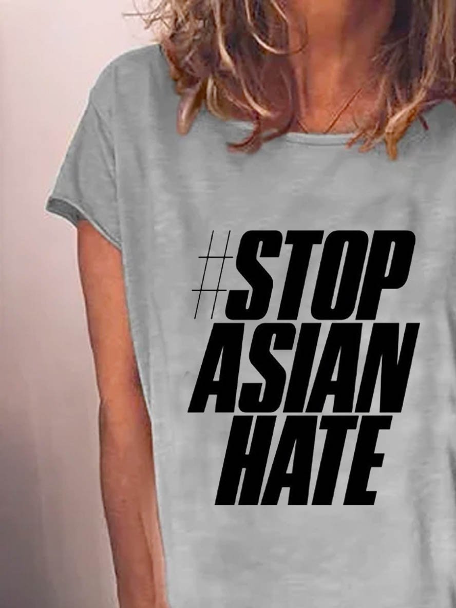 Stop Asian Hate Parade T-shirt Everyday Casual T-shirt