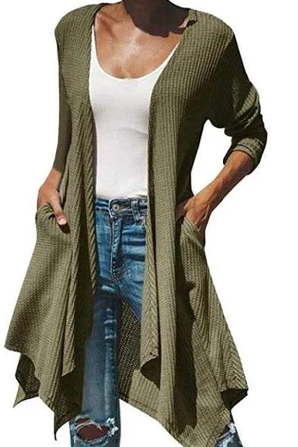 Long-sleeved irregular cardigan jacket