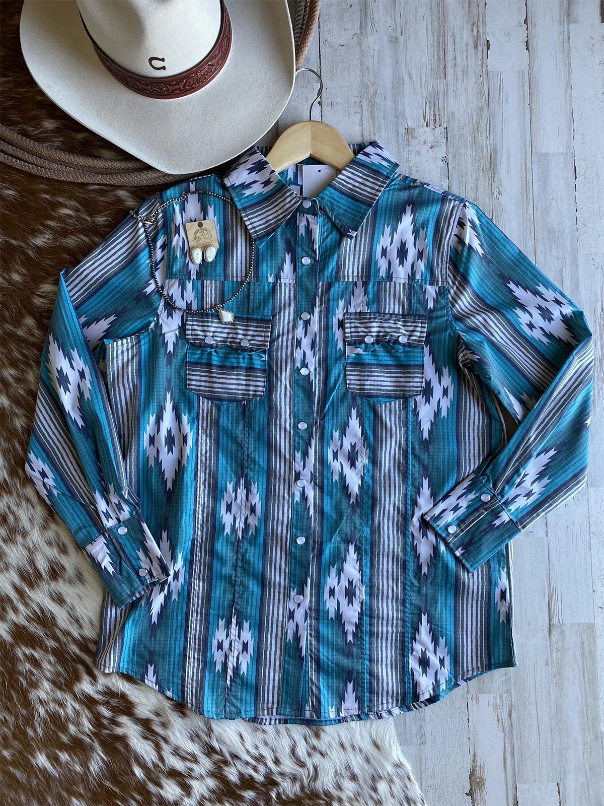 Long Sleeve Vintage Floral-Print Shirt Collar Shirts & Tops