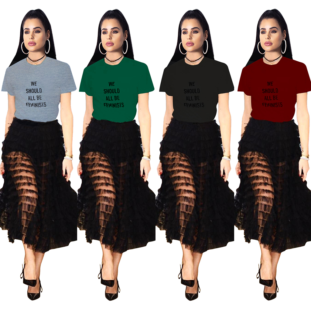 Print Letter Short Sleeve Casual Shirt