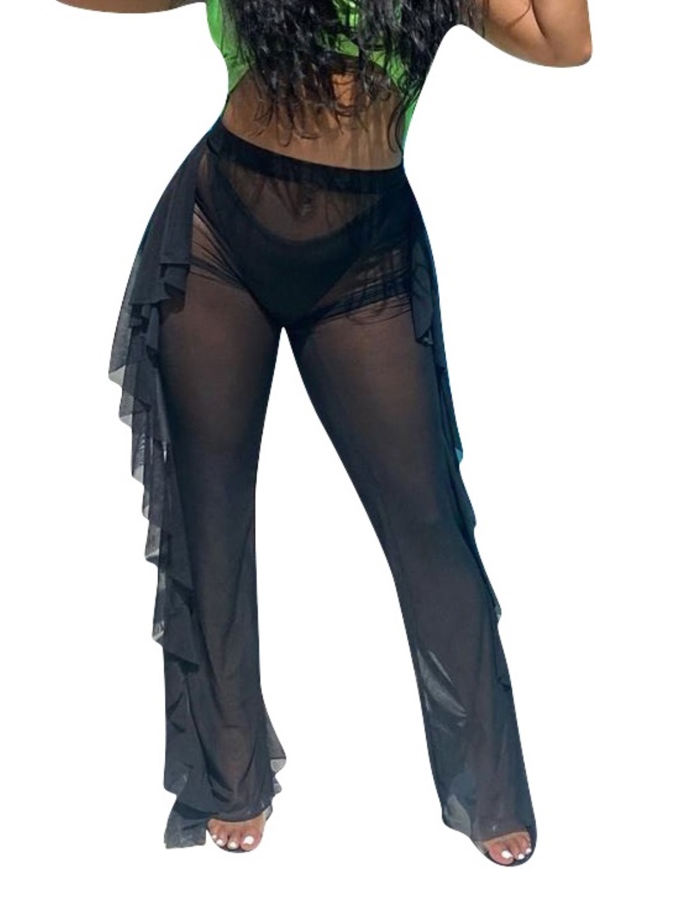 Sexy See Through Ruffles Party Pants
