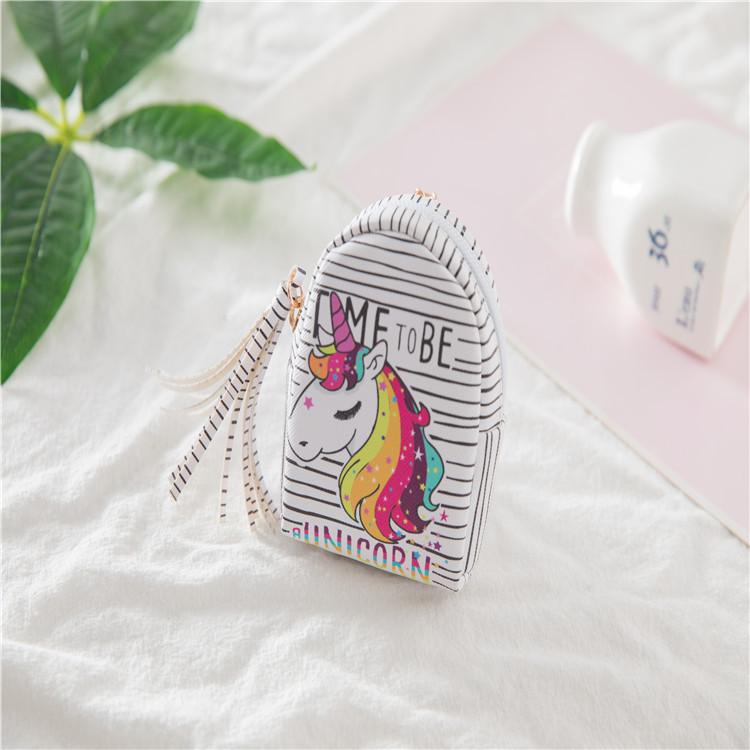 Fashion Cartoon Cute Unicorn Coin Purse Key Bag Data Cable Storage Bag