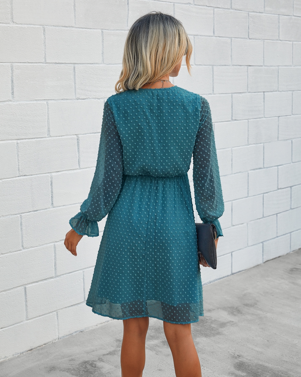 Autumn Dot Long Sleeve Wrapped Casual Dress