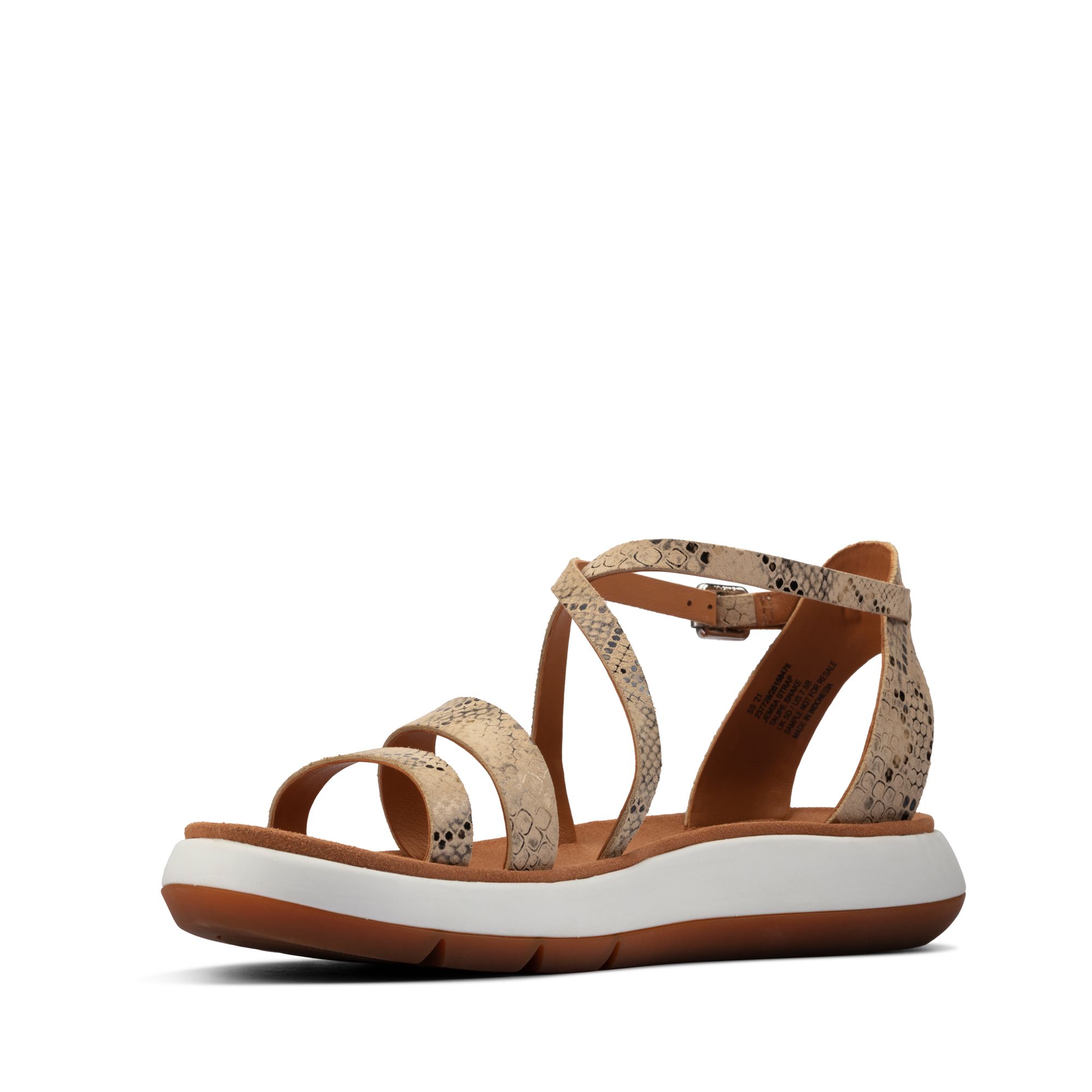 Women Sandals Jemsa Strap Taupe Snake