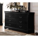 Traditional 57in Dresser with 6 Storage Drawers & Metal Handles, Fully Assembled