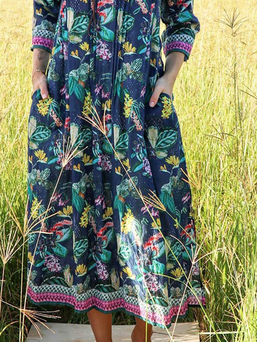 Bohemian vacation casual chiffon dress