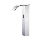 Tall Body Touchless Motion Sensor Waterfall Bathroom Sink Vessel Faucet (High Chrome)