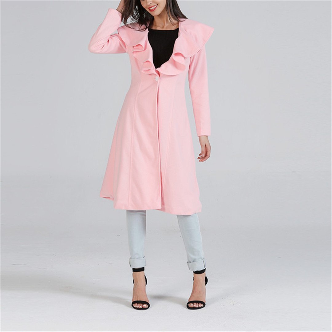 Fashion Falbala Long Thickening Coat