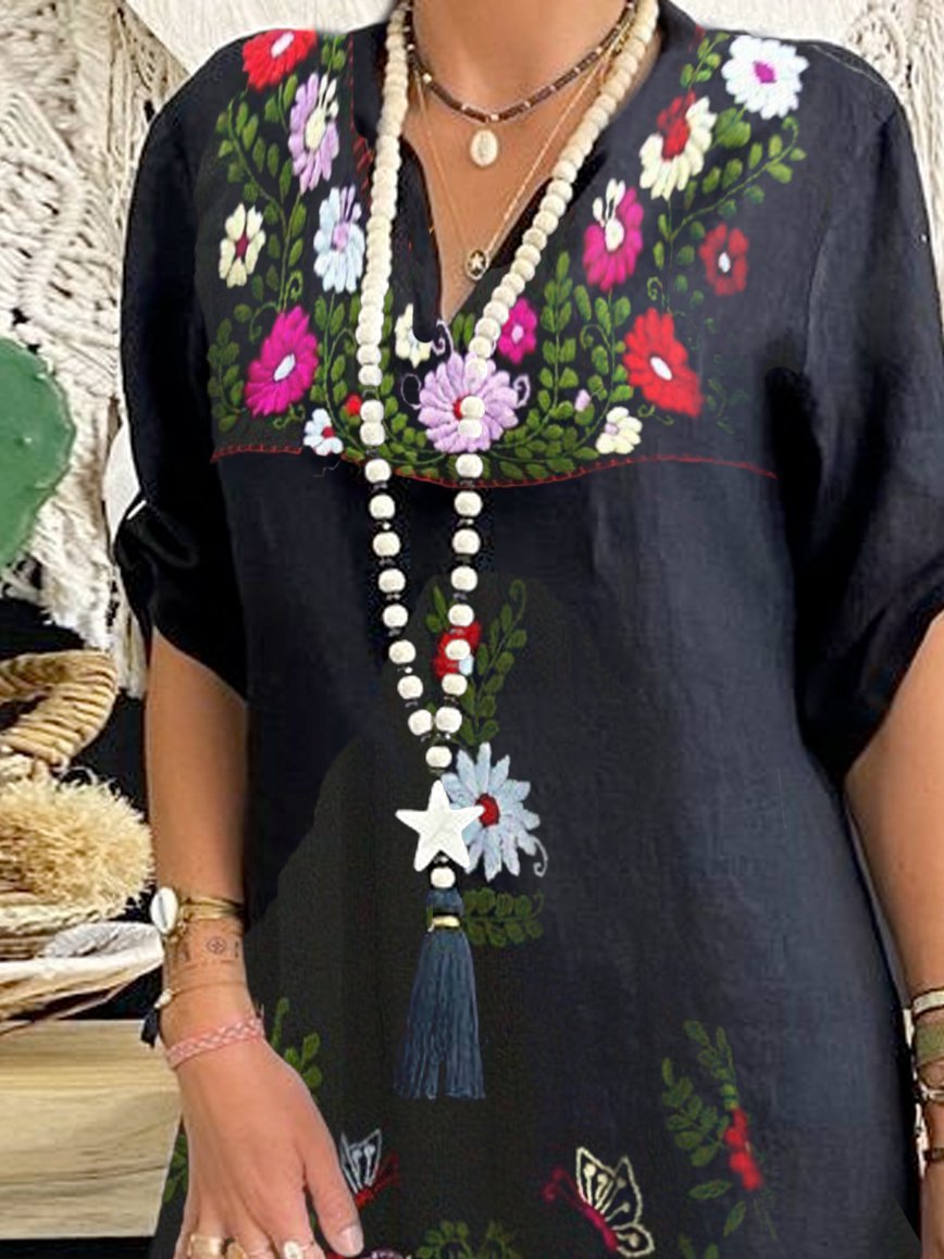 Short Sleeve Floral Dresses